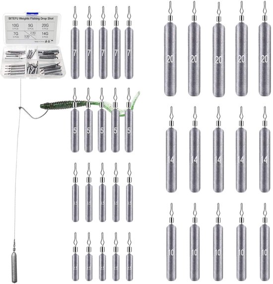 Solidchoice - 35-delige Drop Shot Loodset, Vissen in 7 Maten