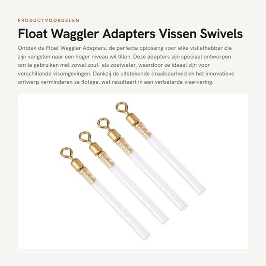 Solidchoice - Float Waggler Adapters - Vissen Swivels - Vermindert flotage - Formaat S - Vissen Accessoires - Ideaal voor zout- en zoetwatervissen - Ge...