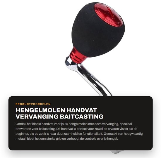 Solidchoice- Hengelmolen Handvat - Metaal - Antislip - Lichtgewicht - Voor Daiwa Series 2000/3000/4000/5000/6000 - 13,5 cm Lengte - Hengelonderdelen