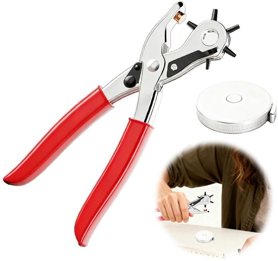 Solidchoice - Hole Pliers voor Leer met 6 Interchangeable Maten