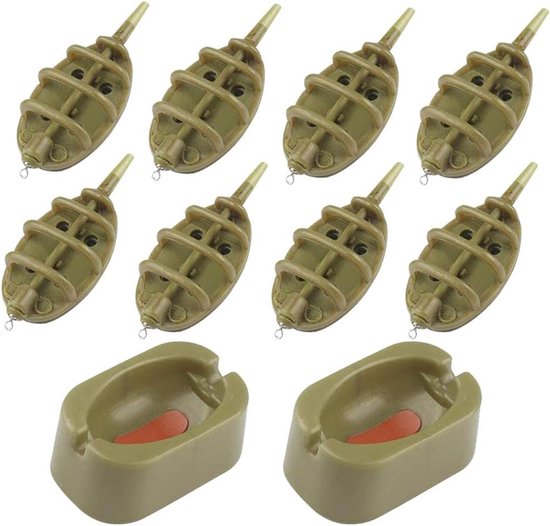 Solidchoice - Set van 10 Inline Visvoeders - Voor Karpervissen 15g tot 60g van Solidchoice