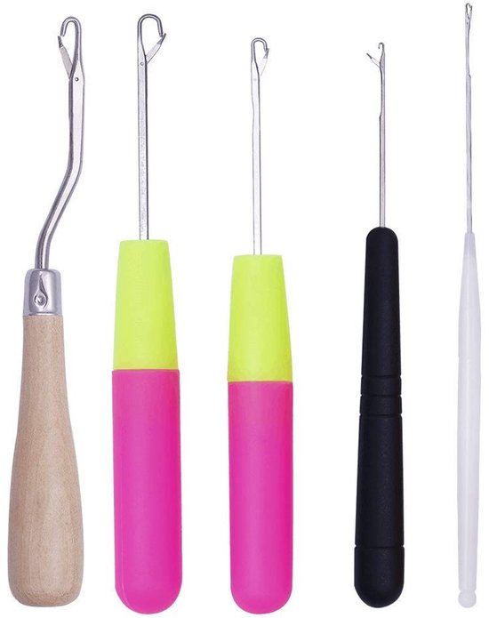 Solidchoice - Set van 5 Curved Latch Hooks voor Handwerken