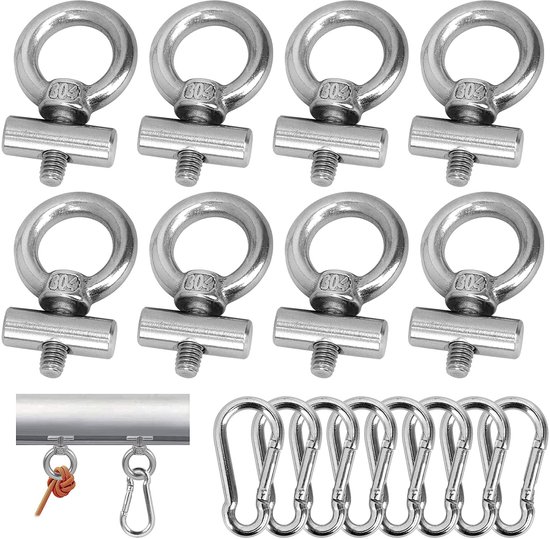 Solidchoice - Set van 8 RVS Frame Hooks voor Awning Bevestiging