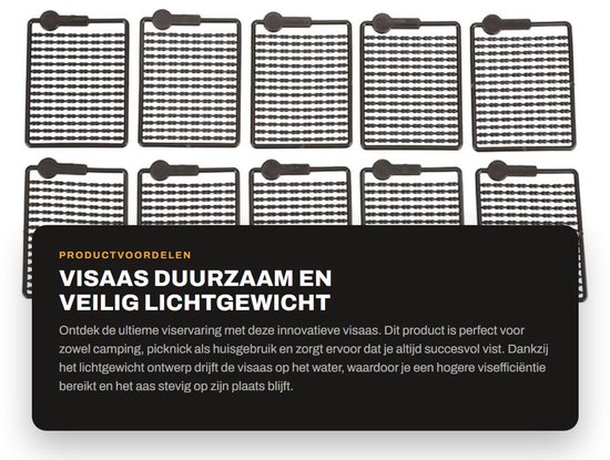 Solidchoice- Visaas Duurzaam - Lichtgewicht - Veilig - Voor Camping/Piknik - 10 Stuks - Geschikt voor Boilies en Haarrigs - Visgerei