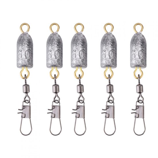 Solidchoice- Vislood 10g 5 Stuks - Sinkers - Connector - Hoog slijtvast - Unieke vorm - Gemakkelijk te gebruiken
