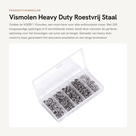Solidchoice- Vismolen Heavy Duty - Splitringen - Roestvrij Staal - 200 Stuks - Corrosiebestendig - Efficiënte Montage