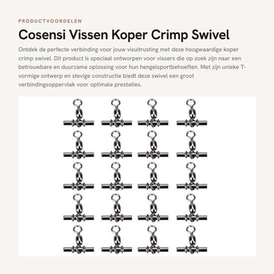 Solidchoice - vissen crimp swivel connector - T-vormige carabiner - kruislijn haken - visaccessoires - voor hengelsport