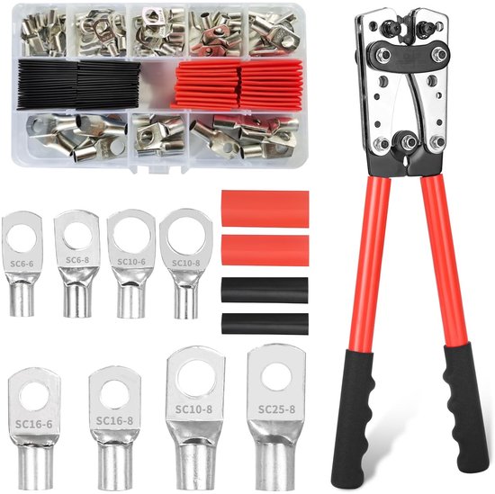 SolidKeus - Grote Crimping Pliers met 60 Copper Ring Terminals van Solidkeus