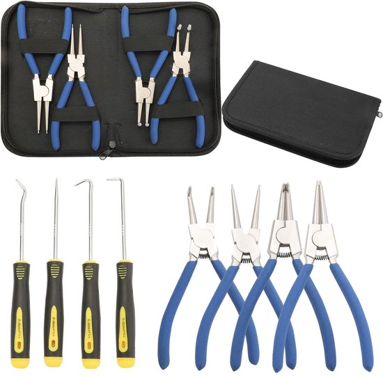SolidKeus - Set van 8 Circlips Pliers voor Verwijderen en Installeren