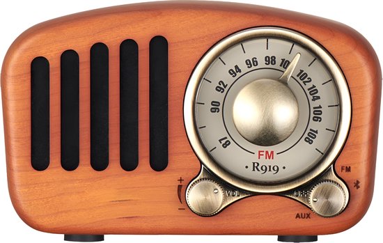 Somstyle Vintage Mini Draagbare Speaker - 11.2 x 6.8 x 5 CM - Retro Radio - Bluetooth 4.2 - Walnoothout - Met Subwoofer - Luidspreker - Bruin van Somstyle