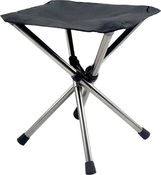 Somstyle Viskrukje Opvouwbaar - 30.5x30.5x36 CM - Camping Krukje Inklapbaar - Reiskruk - Lichtgewicht - Zwart van Merkloos