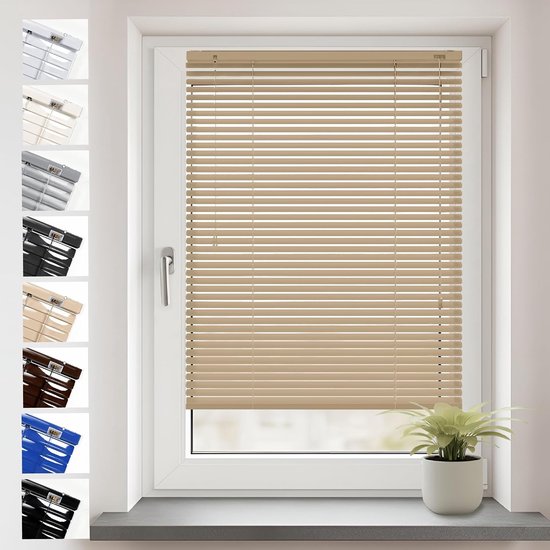 Sonello Aluminium Jaloezie voor Binnenshuis 55x100cm Klemmfix Beige
