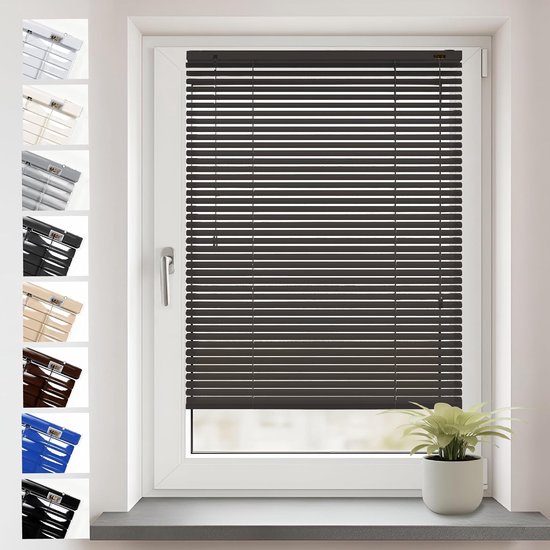 Sonello Aluminium Jaloezie voor Binnenshuis 60x130cm Klemmfix Antraciet