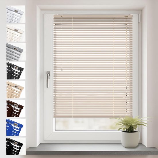 Sonello Aluminium Jaloezie voor Binnenshuis 80x130cm Klemmfix Romig