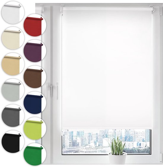 Sonello Verduisterend Rolgordijn Zonder Boren 100 x 100 cm Wit