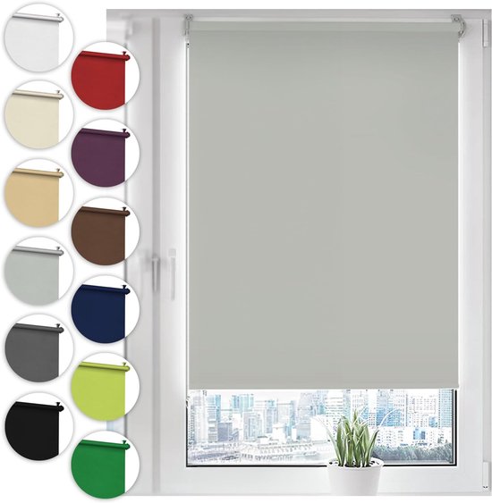 Sonello Verduisterend Rolgordijn Zonder Boren 120 x 210 cm Lichtgrijs