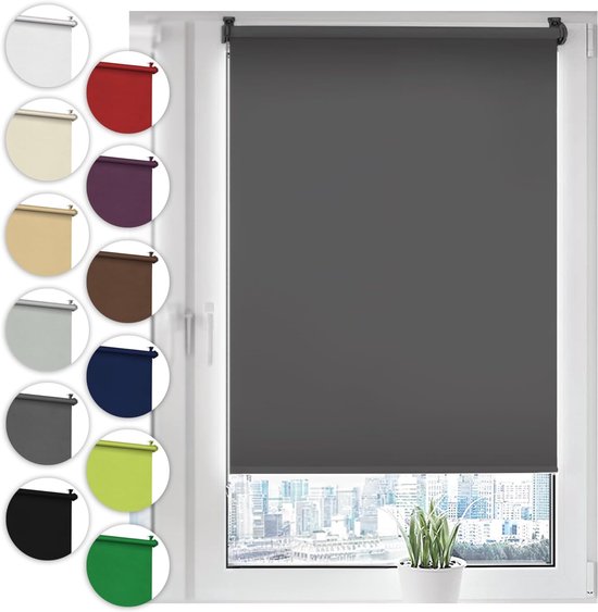 Sonello Verduisterend Rolgordijn Zonder Boren 60 x 210 cm Grijs