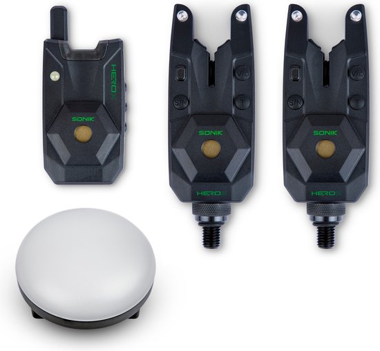 Sonik - Hero X - Bite Alarm Set - + Bivvy Light 2+1 - Beetmelderset van Merkloos