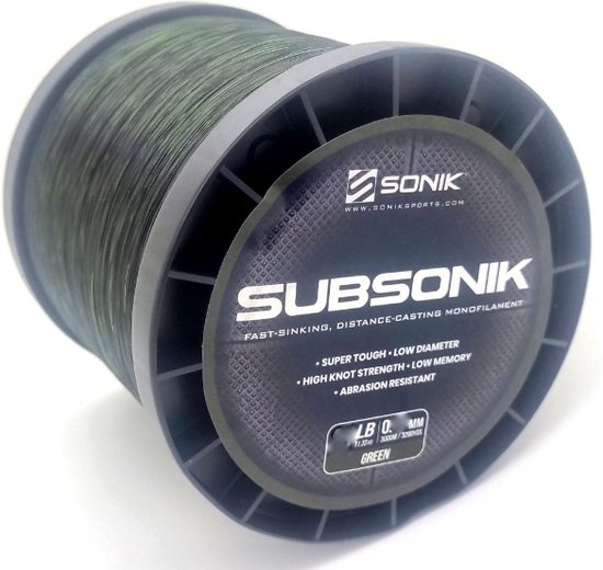 Sonik - Nylon - Subsonik - Green - 3000m - 15LB - 0.31mm - Karperlijn - Vislijn van SONIK