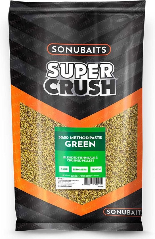 Sonubaits Super Crush 50/50 Method Paste Green Groundbait | 2kg 2kg van Merkloos