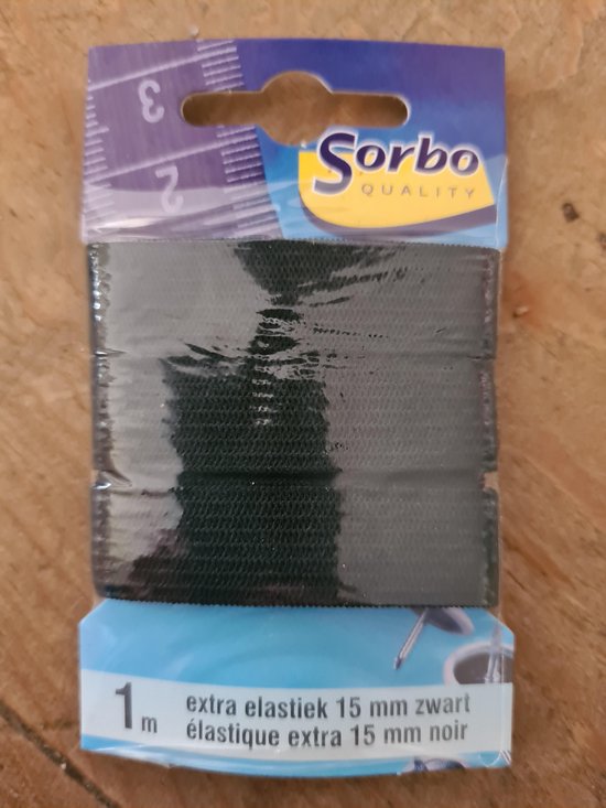 Sorbo 1m Extra elastiek 15mm zwart van Merkloos