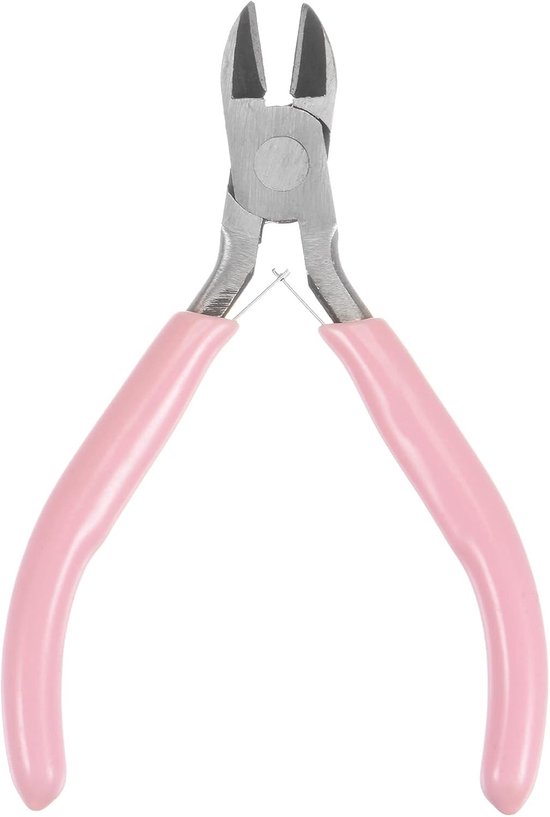 sourcing map Draadsnijder, 4,5 inch, diagonaal snijden, zijprecisietang met roze plastic handvat voor knutselen, handwerk, sieraden maken van Sourcing Map