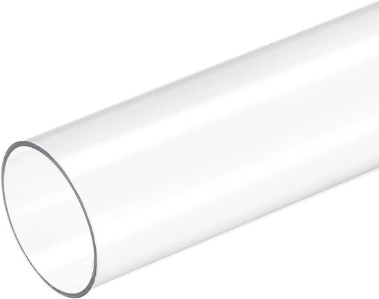 Sourcing map Kunststof buis stijve polycarbonaat ronde buis helder 30 mm binnendiameter 1,3 inch (32 mm) buitendiameter.17 inch (425 mm) hoog effect voor verlichting modellen waterleidingen