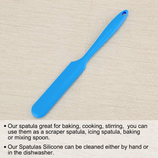 Sourcing map Siliconen spatel hittebestendig krasbestendig keukenspatel anti-aanbakglas spatel voor het koken bakken en mengen blauw 1 stuk