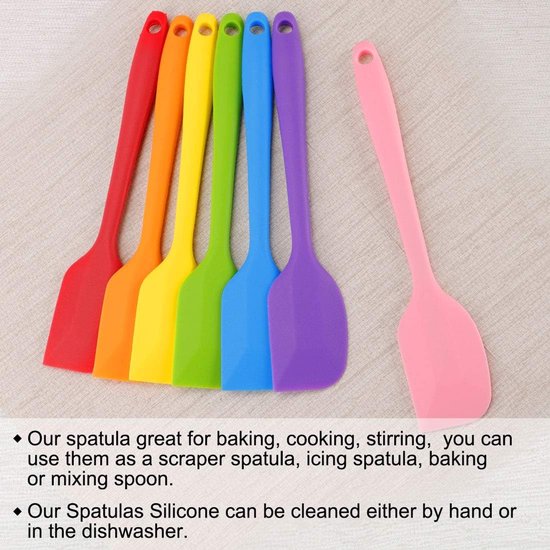 Sourcing map Siliconen spatel set hittebestendig krasbestendig keuken rubber spatel anti-aanbakspatel voor koken bakken en mengen oranje 1 stuk