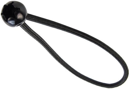 Spanner met bal 18cm elastiek zwart 10 stuks