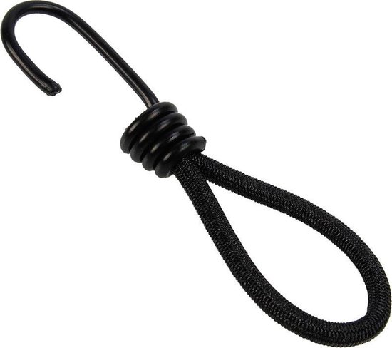 Spanner met haak 13cm elastiek zwart spinhaak 10 stuks van Merkloos