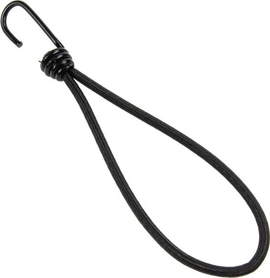 Spanner met haak 25cm elastiek zwart spinhaak 10 stuks