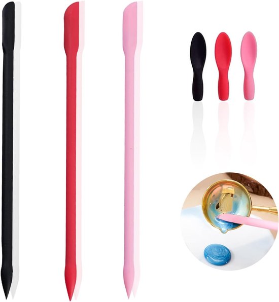 Spatel cosmetica, herbruikbare make-up spatel siliconen kleine spatel cosmetische spatel met cosmetische lepel voor keuken beauty lotion hars handgemaakt palet