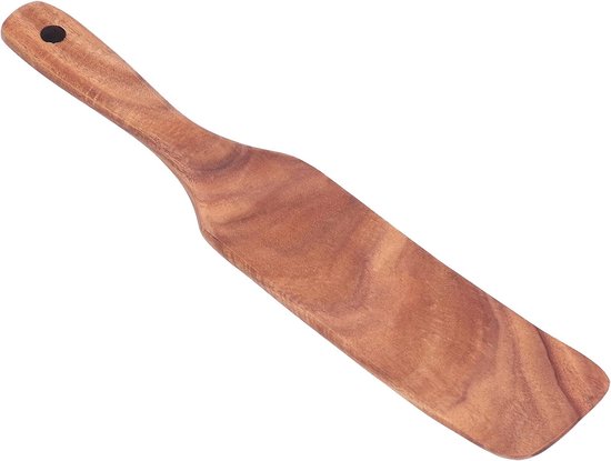 spatel, houten kookgerei voor biefstuk, pizza, salade, frituren, grote schop 35 x 6 cm, teakhout, bulkspatels, ideaal als cadeau voor busin