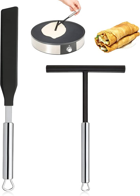 Spatel roestvrij stalen pannenkoeken spatel deegverdeler pannenkoeken accessoires pannenkoeken set voor thuis keuken bakken koken bakgereedschap