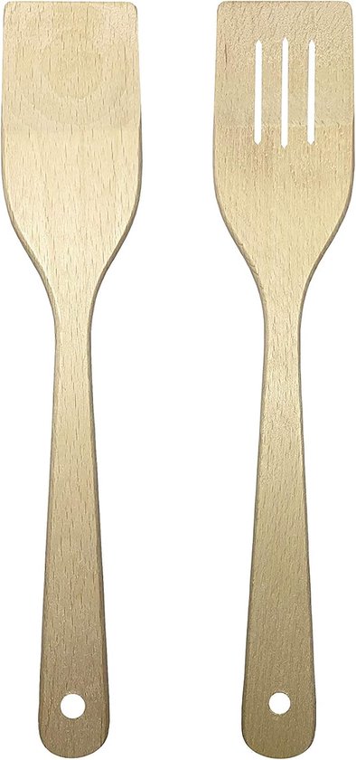 spatel set 30 cm beuken houtschraper pannenlikker braadspatel