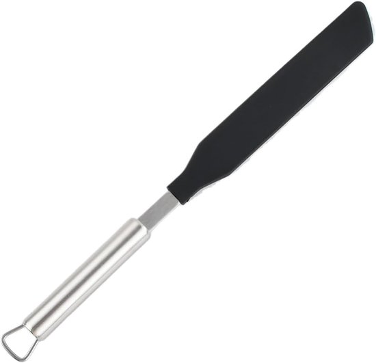 Spatel van roestvrij staal en kunststof, 34,2 cm, spatel voor pannenkoekenmaker en antiaanbakpannen, spatel, voor voorzichtig draaien en vouwen, vaatwasserbestendig