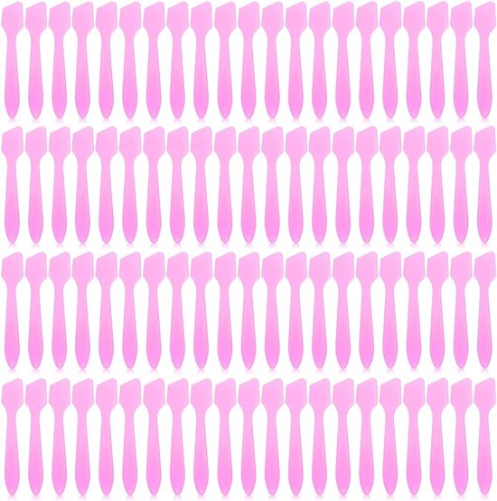Spatels, 100 stuks kleine plastic lepels voor doe-het-zelf gezichtsmasker, crèmestick, gezichtscrème, wegwerp make-upspatels, multifunctionele mini-applicatorschraper voor mengen