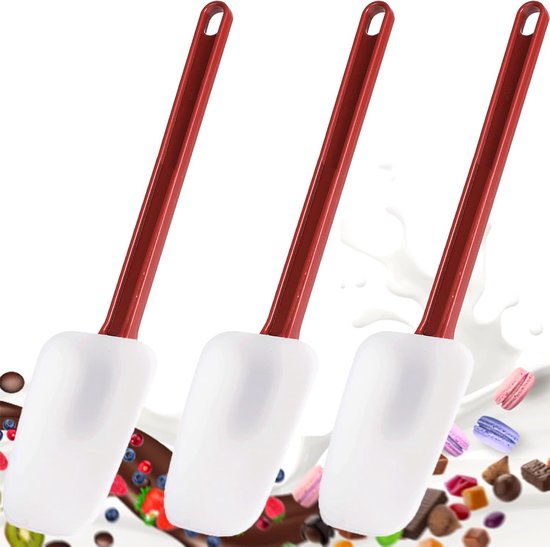 Spatels (24,1 cm), siliconen lepel voor de keuken, rubberen spatel, hittebestendig, lepel, anti-aanbaklaag, voor bakken, BPA-vrij