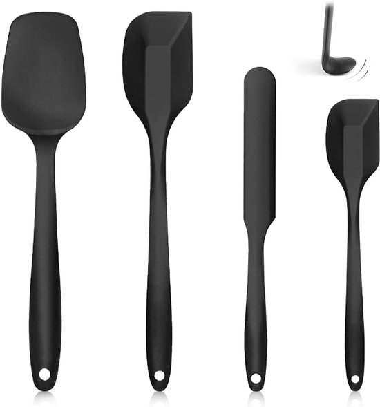 Spatels, 315 graden Celsius, hittebestendige flexibele deegschraper, siliconen spatel, anti-aanbaklaag, siliconen spatel, keuken, BPA-vrij, voor koken, bakken, mixen, roeren