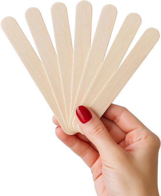 Spatels (500 Pak) – Wegwerp Wax Applicator Stokjes voor Lichaamshaar Verwijdering – Houten Spatels voor Wenkbrauw Gezicht Lichaam of Beenhaar