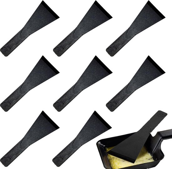 Spatels, anti-aanbaklaag, racletteschraper voor kaasgrills, hoogwaardige racletteschraper, gourmet planken en fondue, keukengerei voor pannen en braadpannen, robuust en hittebestendig.