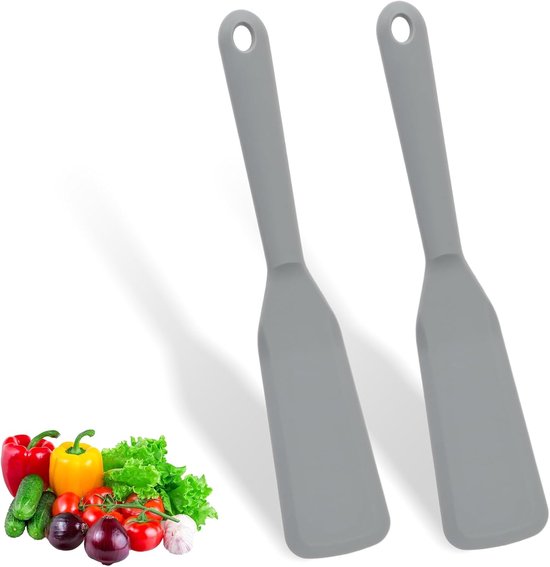 Spatels, anti-aanbaklaag siliconen spatel, spatel omkeerbaar, hittebestendige pannenkoekenspatel, omeletspatel, mini-spatel voor het koken van eieren, hamburgers, pizza, steak
