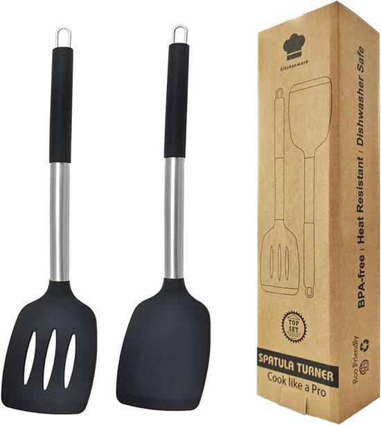 Spatels, BPA-vrij, keukengerei, turner, anti-aanbakspatel om te bakken, BPA-vrije siliconen, hittebestendig voor koken, bakken, pannenkoeken