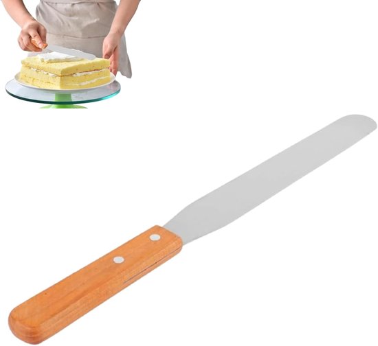 Spatels, Cake Decorating Frosting Spatels Roestvrijstalen mes met houten handvat Bakspatel(L)