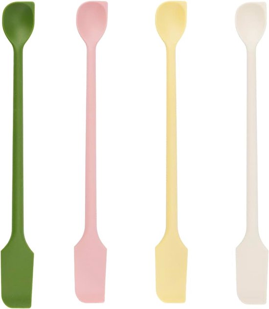 Spatels, Dunne Gebogen Uiteinden voor Schrapen Slanke Schepkop voor Scheppen en Mengen Accessoire for Keuken Potten Cosmetica Smalle Flessen