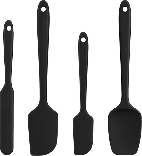 Spatels en keukenspatels van siliconen, flexibel en antiaanbaklaag, voor koken, mengen en etaleren, praktische accessoires voor al je recepten