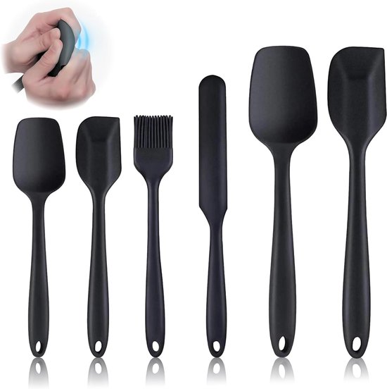 Spatels en lepels, borstel, anti-aanbaklaag, flexibel, hittebestendig, BPA-vrij, voor mixen, bakken en koken