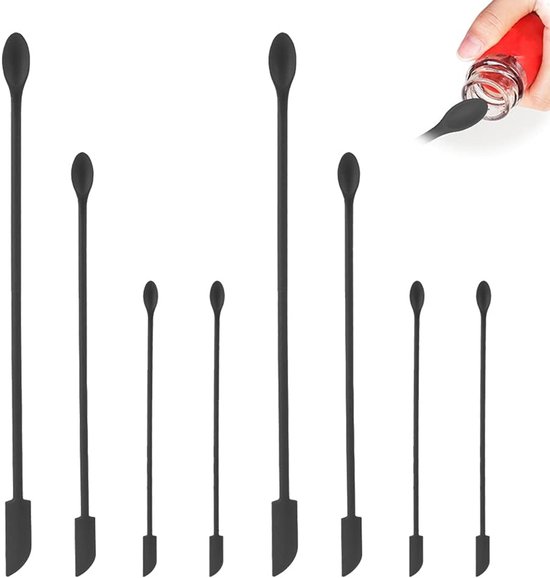 Spatels en Schraper - Siliconen Herbruikbare Kleine Dunne Pot Schraper voor Lotion - Rubberen Make-up Lange Lepel voor Keuken en Voedsel