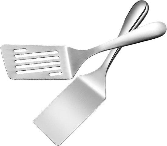 Spatels, grillspatel, roestvrij staal, spatel, roestvrij staal, spatel, metaal, roestvrijstalen spatel, geschikt voor het roeren braden en grillen van gerechten